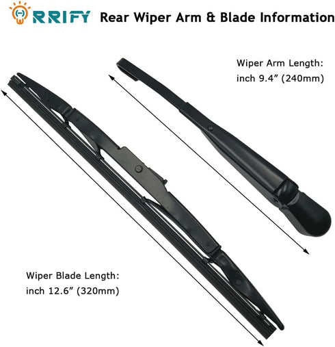 Rear Windshield Back Wiper Arm Blade Set 76720-T0A-003 for Honda CRV CR-V 2012-2016, for Toyota Highlander 2008-2013, for Toyota Prius V 2012-2015...