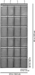Over The Door Hanging Shoe Organizer Shoe Rack Hanger 24 Large Fabric Pockets Holder with 4 Sturdy Hooks (GREY)...