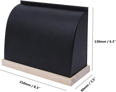TANG SONG Cambered Wooden Leather Soft Mat Multiple Flat Necklace Display Stand Necklace Chains Organizer Holder for Home (Black)...