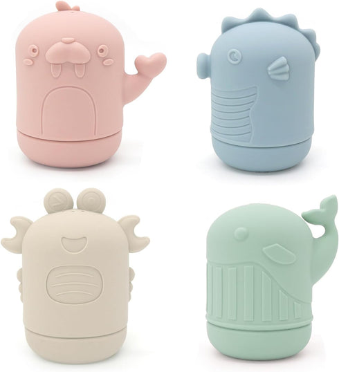 Ginbear Silicone Baby Bath Toys, Mold Free Squirty Bath Toy for Toddlers, Preschool Bath Toys for Infants, Non-Toxic Bathtub Toys for Babies 6 Mon...