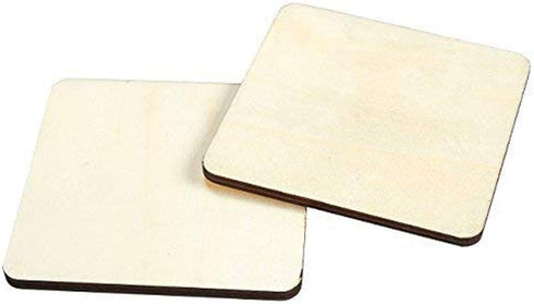 80 Pieces Unfinished Natural Wood Pieces Blank Squares Cutout Tiles DIY Wood Crafts Supplies for DIY Art Craft Projects, Home Decorations, Ornamen...