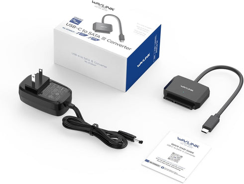 SATA to USB C Adapter Cable,USB to SATA III Hard Drive Converter,External Connector for 2.5" 3.5" SSD/HDD, Support UASP, Trim, S.M.A.R.T, Auto-Sle...