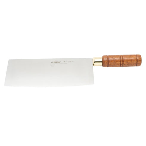 Winco Blade Chinese Cleaver w/ wooden handle – blade 8”x3 ½” overall length 12 ½”...