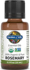 Garden of Life Essential Oil, Rosemary 15 ml, 100% USDA Organic & Pure, Undiluted & Non-GMO - for Diffuser, Aromatherapy, Meditation - Energizing,...