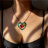 Big Heart Shape Pendant Necklace for Women Chunky Puffy Heart Choker Necklace red heart Necklace with Adjustable Chain Trendy Jewelry...