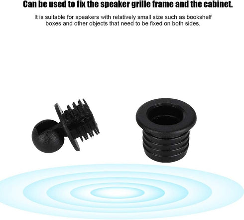 QANYEGN 10 Pairs Speaker Grill Guides, Speaker Parts Accessories, Plastic Ball and Socket Speaker Mesh Snap Fastener, Speaker Grill Peg......