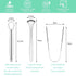 Tongue Scraper Stainless Steel,Metal Tongue Scraper With Case,Tongue Scrapers For Adults,Travel Scraper Case With 5 Pcs Oral Care Tools....