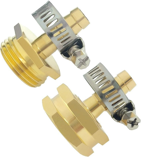 Hooshing 3/8" Garden Hose Repair Kit Male and Female Brass Hose Mender End Repair Connector with Clamps...