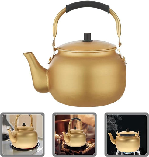 Vintage Aluminum Kettle Large Water Kettle Induction Kettle Teakettle Teapot Makgeolli Teapot Handle Design Water Heating Kettle Tea Kettle Metal ...