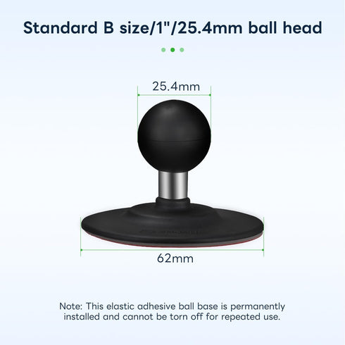 FANAUE Flex Adhesive Ball Base Compatible with RAM Mounts B Size Double Socket Arm, 1" Ball Head Adapter for Motorcycle Phone Mount Bike Phone Hol...