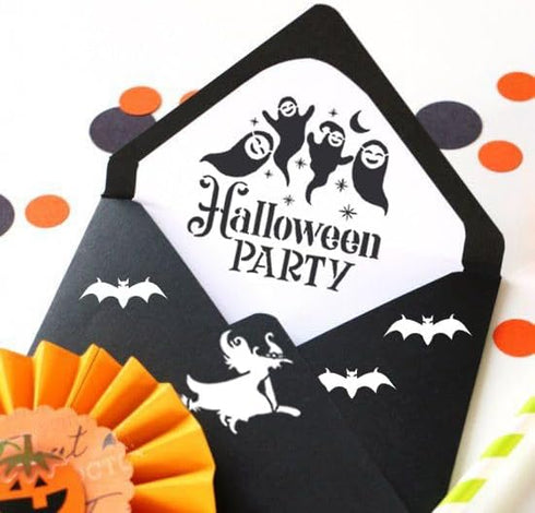 CrafTreat 12 Pieces Halloween Stencils for Painting on Wood (6x6), Halloween Painting Stencils, Elegant Halloween Stencils for Cookies, Ghost Sten...