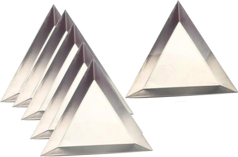 6Pcs Aluminum Triangle Bead Sorting Trays Loose Beads Sequin Gems Rhinestones Diamond DIY Jewelry Storage Trays Plate Tool for DIY Art Craft and J...