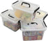 Kekow 6 L Clear Storage Box, Plastic Storage Latch Box with Black Handle, 4-Pack...