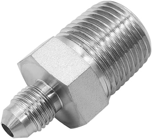 (2-PACK) 2404-04-08 Hydraulic Hose Adapter Fitting 1/4" Male JIC 37° Flare (7/16"-20UNF) × 1/2" Male (1/2"-14NPTF) SAE Straight Pipe Joints Tube C...