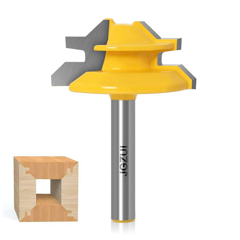 45 Degree Lock Miter Router Bit 1/4 Inch Shank.Woodworking Tools Joint Router Bits?Wood Milling Cutter Glue Joint Tools Set (1/4inch Shank, 1-1/2"...