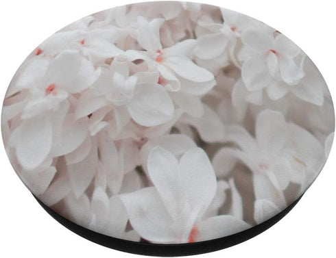 Pink Lilac White Floral Flower Petal Nature Plant Garden PopSockets Grip and Stand for Phones and Tablets...