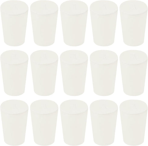MECCANIXITY Rubber Tapered Plug 14mm to 19mm Solid Test Tubes Bungs Stopper White for Lab Home 15 Pieces...