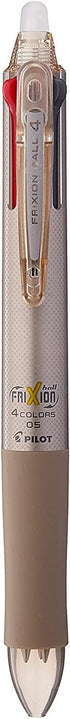 Pilot Frixion Ball 4 Click Retractable 4 Color Gel Ink Erasable Multi Pen 0.5mm / Gold Body & Each 4 Color Refills (Black, Blue, Red, Green) Value...