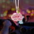 Bling Pink Lip Diamond Car Accessories for Women, Crystal Car Rear View Mirror Charms Car Decor Valentine's Day Gifts Lucky Hanging Interior Ornam...