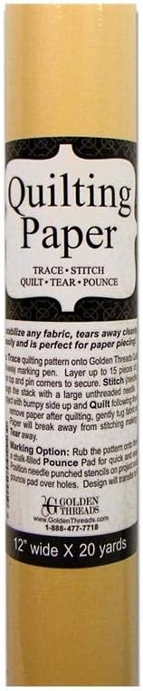 Golden Threads Quilting Paper 20ydx12, Yellow, Standard...