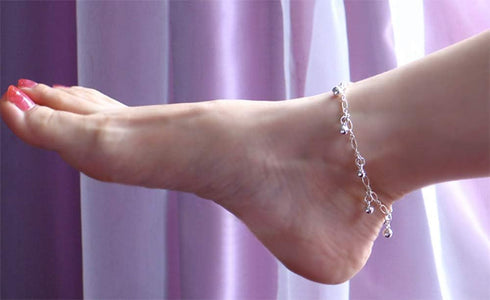 H&Beautimer Fashion Silver Anklet With Cute bell Foot Chain For Women Charm Beach Ankle Bracelet Lobster Clasp Adjustable Jewelry Gift...