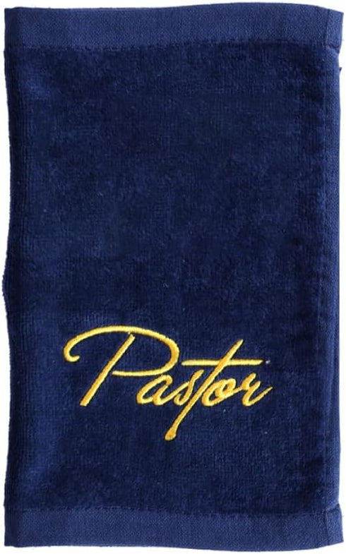 Swanson Christian Products Embroidered Hand Towels - 'Pastor' - Gifts for Pastor, Clergy, & Ministers - Pastor Towel - Hand Towel with Gold Letter...