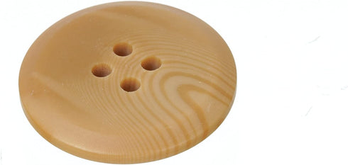 Mibo 10pcs Round Polyester Suiting Buttons with Beveled Edge - 40L (25mm) - 4 Hole - Tan...