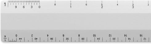 Alumicolor Architect 6 inch Ruler Scale w/ 4 Bevel for Drawing, Drafting & Engineering, Calibrations Divided by (1/8, 1/4), (1/2, 1), (3/8, 3/4), ...