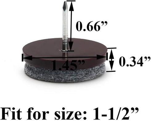 Nail on Felt Pads Furnigear Furniture Pads Nail- Floor Protectors for Furniture Legs 24Pack Chair Felt Pads for Hardwood Floors(1-1/2",Gray)...