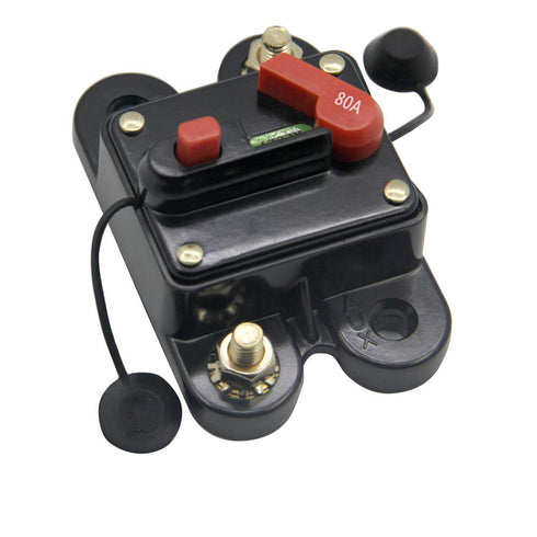 80 Amp Circuit Breaker with Manual Reset 12V-24V DC Surface Mount for Trolling Motor Auto Marine Boat Car Stereo Audio Speaker Resettable Fuse 80A...