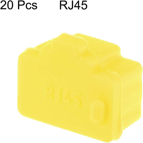 uxcell 20pcs RJ45 Silicone Protectors Ethernet Hub Port Anti Dust Cap Cover, Yellow...