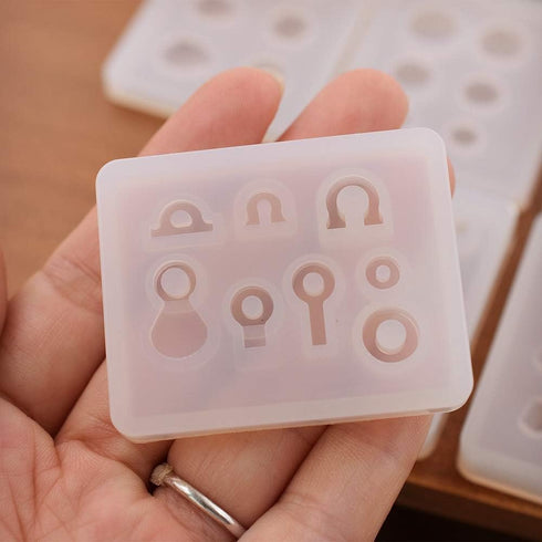 Silicone Mold for Jewels Shapes to Mold - Resin Ear Stud Earrings molds - Epoxy Resin Charms Casting Mould (6pcs)...