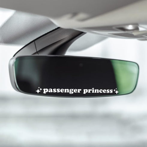Pack 3 Passenger Princess Rearview Mirror Decal, Vanity Mirror Stickers, Cute Vinyl Stickers, Car Mirror Decal, Car Decal for Women, Window Vinyl ...