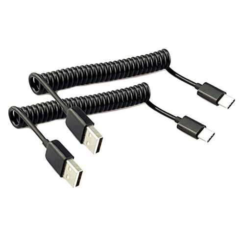 Seadream 2Pack Coiled Type-C USB C Cable,Coiled USB C to USB 2.0 A Male Charger Cable for Car Galaxy S21 S20 S10,S9 S8, Note 20 10 9 8 7, C9 Stret...
