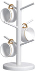 Mug Holder Tree, Coffee Bar Accessories,Coffee Mug Rack with 6 Hooks,Wood Coffee Cup Holder for Countertop,White...