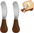 2 Pack Butter Spreader Knife Standing, Stainless Steel Cheese Spreader Knives with Wood Handle, Butter Knives with Sharp Edge for Easily Cutting &...