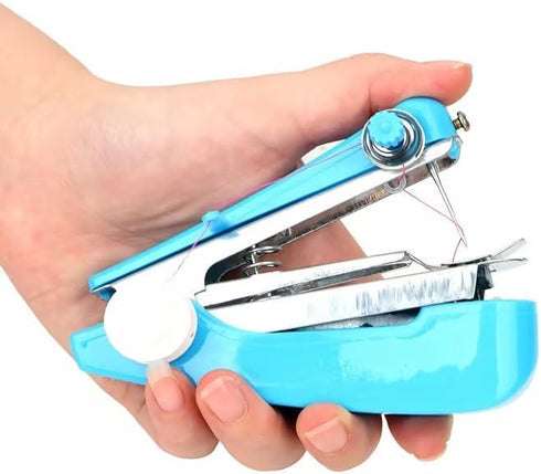 Blue Handheld Sewing Machine, Mini Portable Electric Sewing Machine for Beginners Adult, Easy to Use and Fast Stitch Suitable for Clothes, Fabrics...
