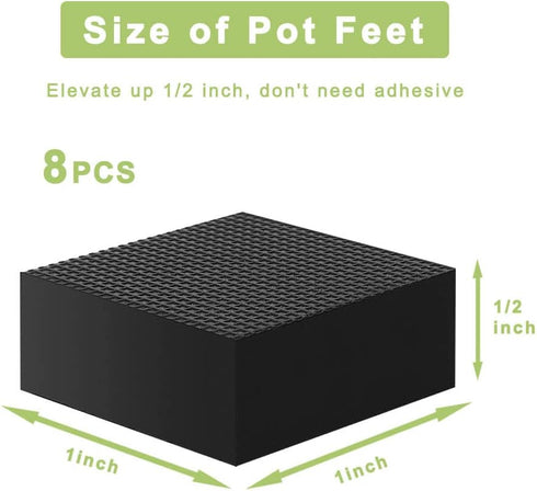 vensovo 1 Inch Pot Feet for Outdoor Planters - 8 Pack Pot Risers Elevate up 1/2 inch, Rubber Planter Feet for Outdoor Pots, Plant Pot Feet for Med...