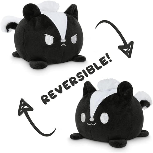 TeeTurtle - The Original Reversible Skunk Plushie - Black + White - Show your mood without saying a word!...