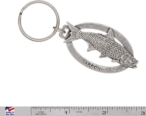 Tarpon Keychain, Pewter, S041KC, 2”, 100% Handmade in the USA, Fish Keychain, Saltwater Key Chain, Tarpon Key Ring, Key Fob, Fishing Gift, 200 Fis...