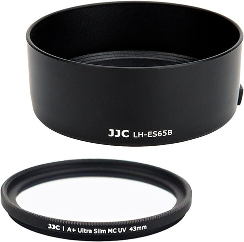 RF 50mm Dedicated Reversible Lens Hood & UV Filter Kit Fit for Canon RF 50mm f/1.8 STM Lens Replaces Canon ES-65B Hood on Canon EOS R6 R5 RP R Cam...