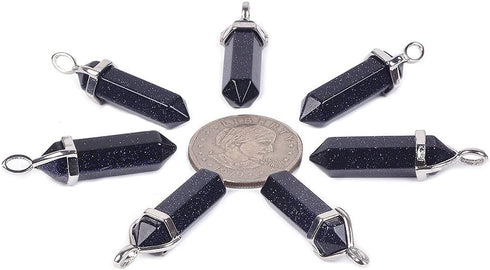 Justinstones Natural Gemstone Hexagonal Pointed Reiki Chakra Pendant Genuine Leather Necklace 18"...