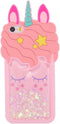 iFunny Case for iPhone SE 2022/2020,Fashion Cute 3D Cartoon Animal Quicksand Unicorn Bling Stars Shockproof Soft Kawaii Phone Case for iPhone SE 2...