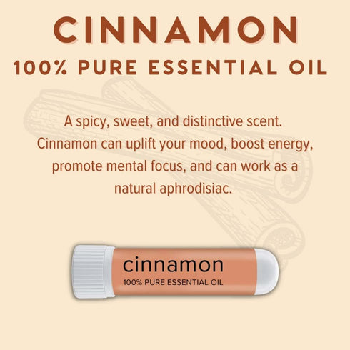 MOXE Cinnamon Essential Oil Nasal Inhaler, Therapeutic No-Mess Aromatherapy, 100% Pure and Undiluted, Stimulates Focus & Concentration, Relieves T...