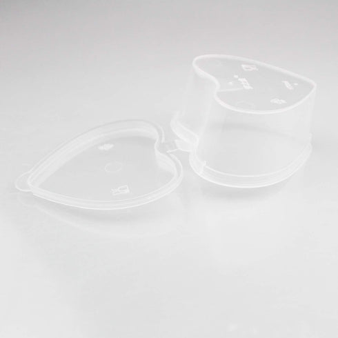 24 Pieces 2.4 oz Heart Shaped Slime Storage Containers Transparent Small Plastic Box with Hinged Lids...