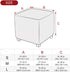 Ottoman Cover Square Ottoman Slipcover Storage Ottoman Protector Cover for Footrest Foot Stool Furniture Stretch Rhombus Jacquard Fabric with Elas...