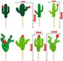Cactus Cupcake Toppers Summer Hawaii Theme Party Favors Cupcake Picks for Fruit Cake Decorations Fiesta West Tropical Cacti Birthday Party Supplie...
