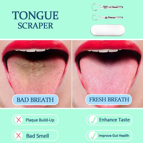 Tongue Scraper for Adults Dad Matching Father Daughter Gifts for Dad Tongue Cleaner Brush for Kids Daughter Oral Hygiene Products for Adults Fathe...