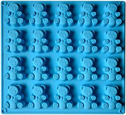 Palksky 20 Cavity Large Gummy Bear Mold/Big Bear Crayon Mold for Brownie Muffin Chocolate Ganache Jelly Pralines Caramels Candy Soap Bar Bath Bomb...