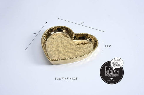 Pampa Bay Love is in the Air Medium Heart Dish (1, Gold)...